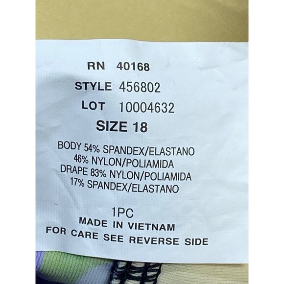 Trimshaper Women’s sz 18 One Piece Swimsuit Full Coverage Slimming Wireless - Picture 5 of 5